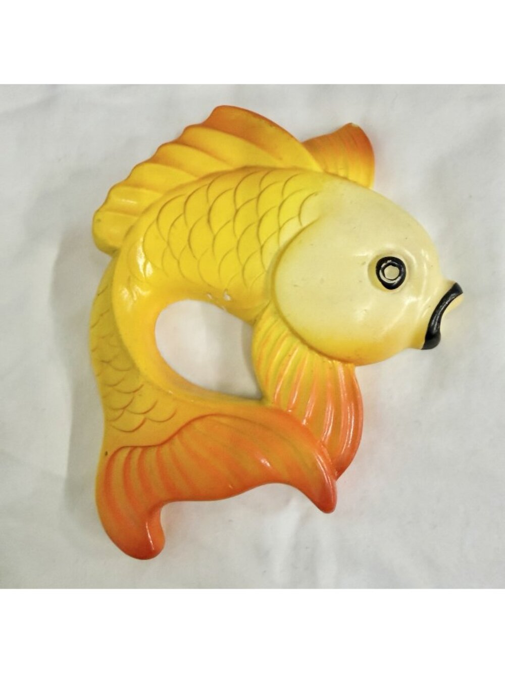 Vintage Miller Studio 1977 Chalkware Orange Koi Fish Wall Hanging Single Kitsch